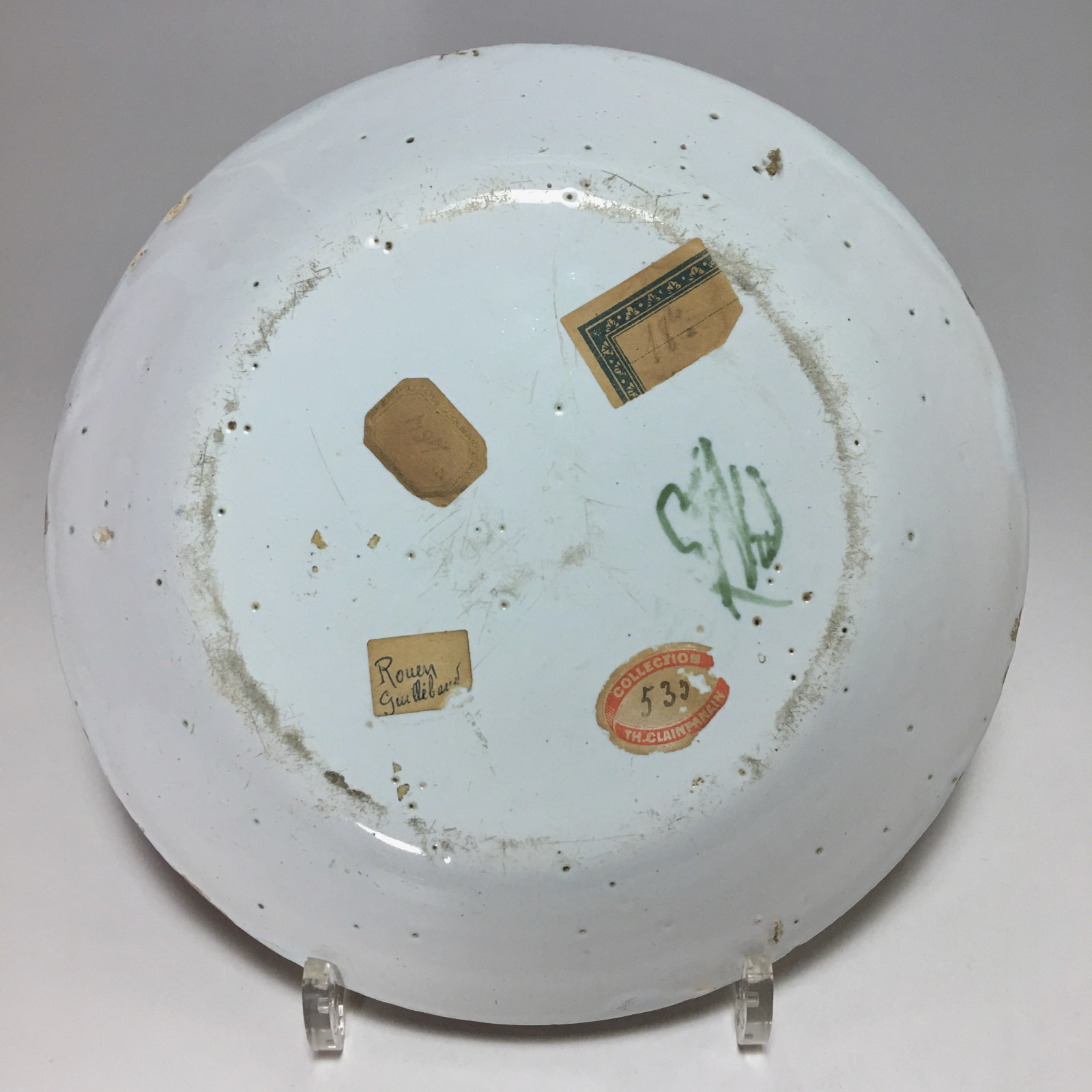 ROUEN - Plate flowery barrier - eighteenth century