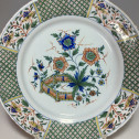 ROUEN - Plate flowery barrier - eighteenth century