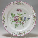 MARSEILLE (Robert) - Pair of plates with floral decoration - eighteenth century