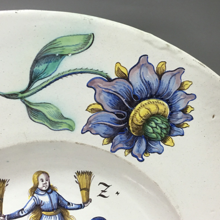 WINTERTHUR (Suisse) Grand plat à décor d'armoiries - Daté 1678