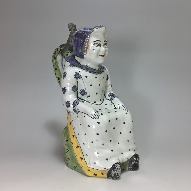 Pitcher says "Jacqueline" earthenware of Lille - eighteenth century