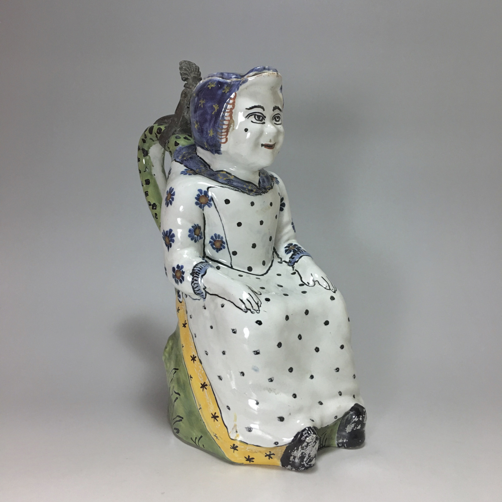 Pitcher says "Jacqueline" earthenware of Lille - eighteenth century