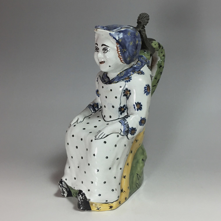 Pitcher says "Jacqueline" earthenware of Lille - eighteenth century