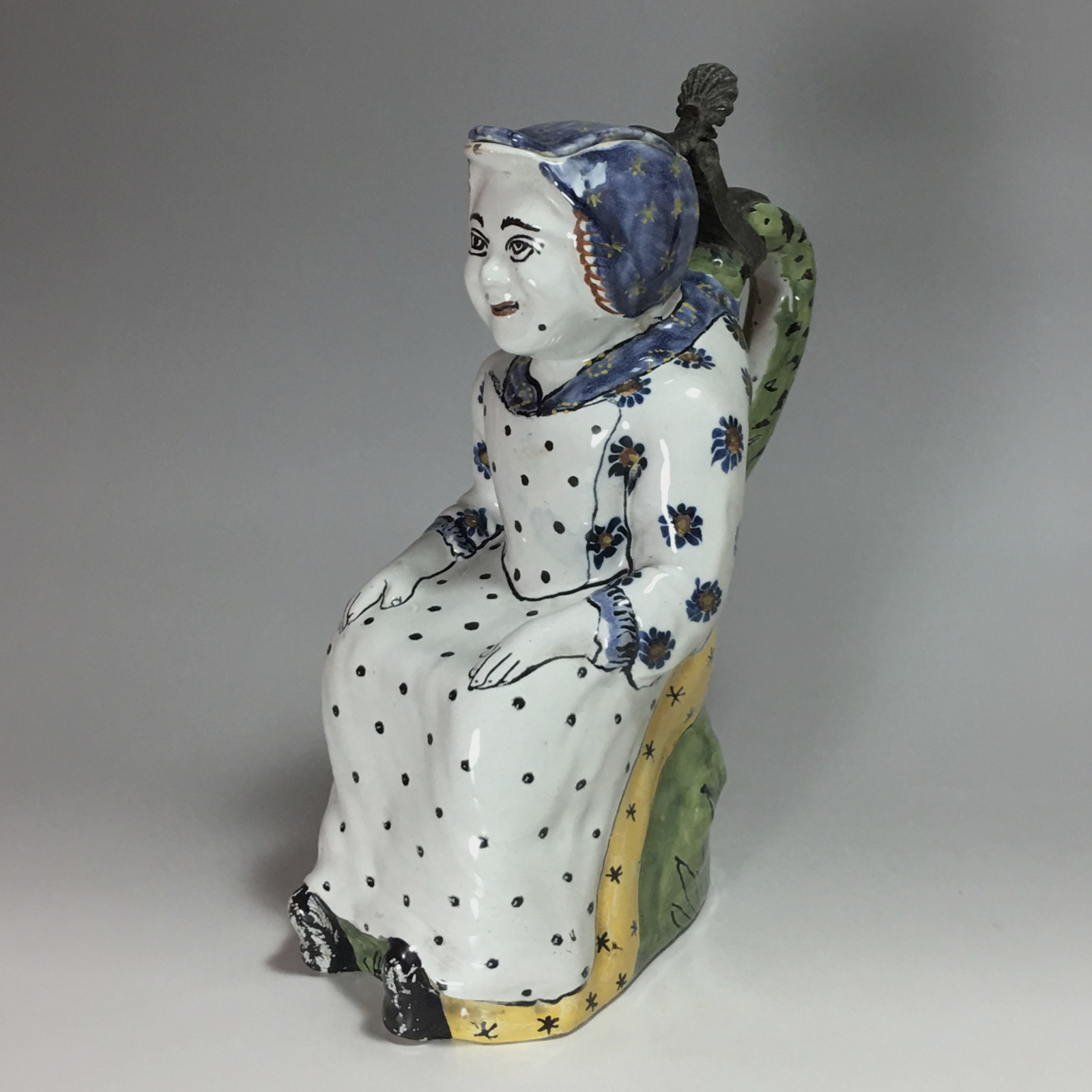 Pitcher says "Jacqueline" earthenware of Lille - eighteenth century