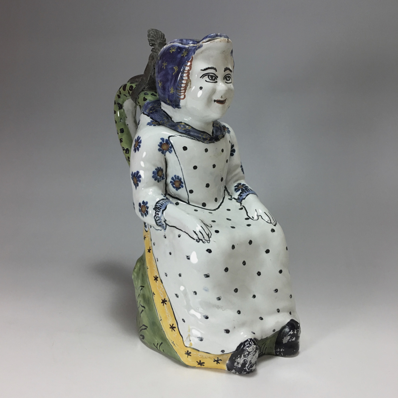 Pitcher says "Jacqueline" earthenware of Lille - eighteenth century