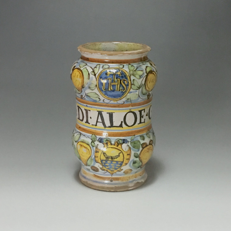 Central Italy (Deruta?) - Albarello in majolica - Dated 1610