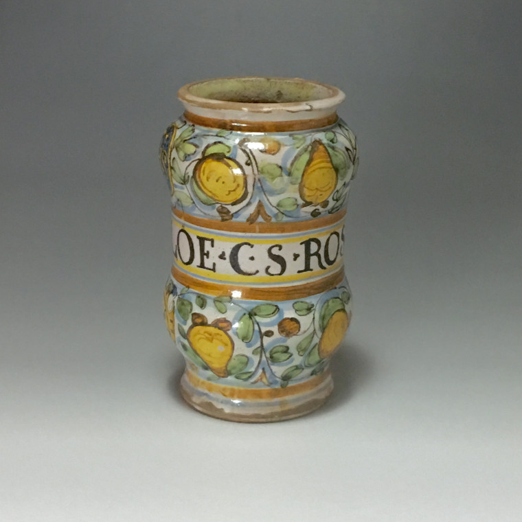 Central Italy (Deruta?) - Albarello in majolica - Dated 1610