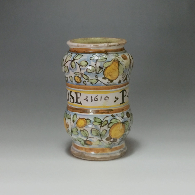 Central Italy (Deruta?) - Albarello in majolica - Dated 1610