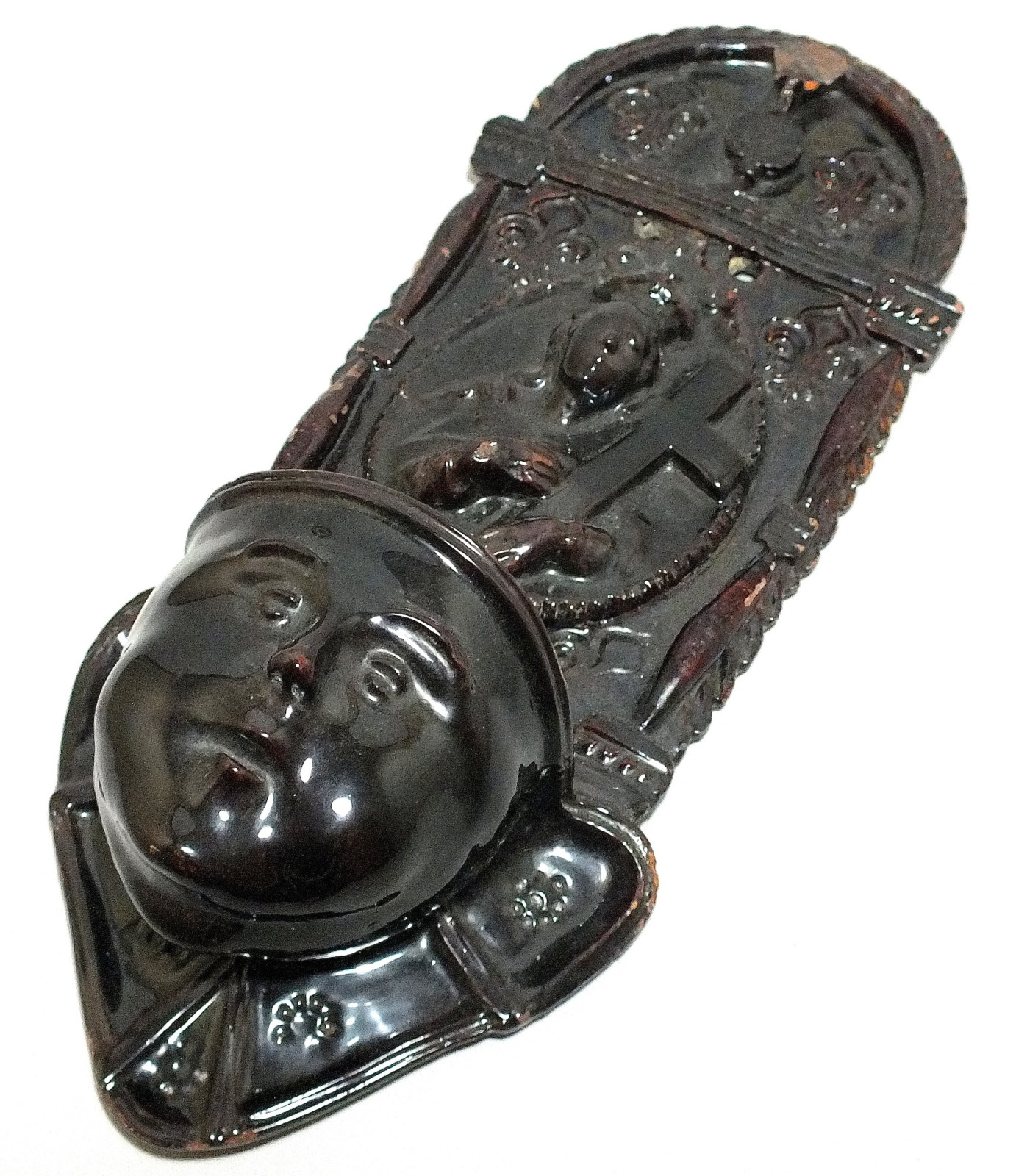 Important bénitier en terre vernissée - XVIIIe Siècle