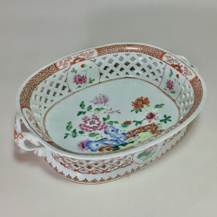India company - openwork baskets family rose - eighteenth century