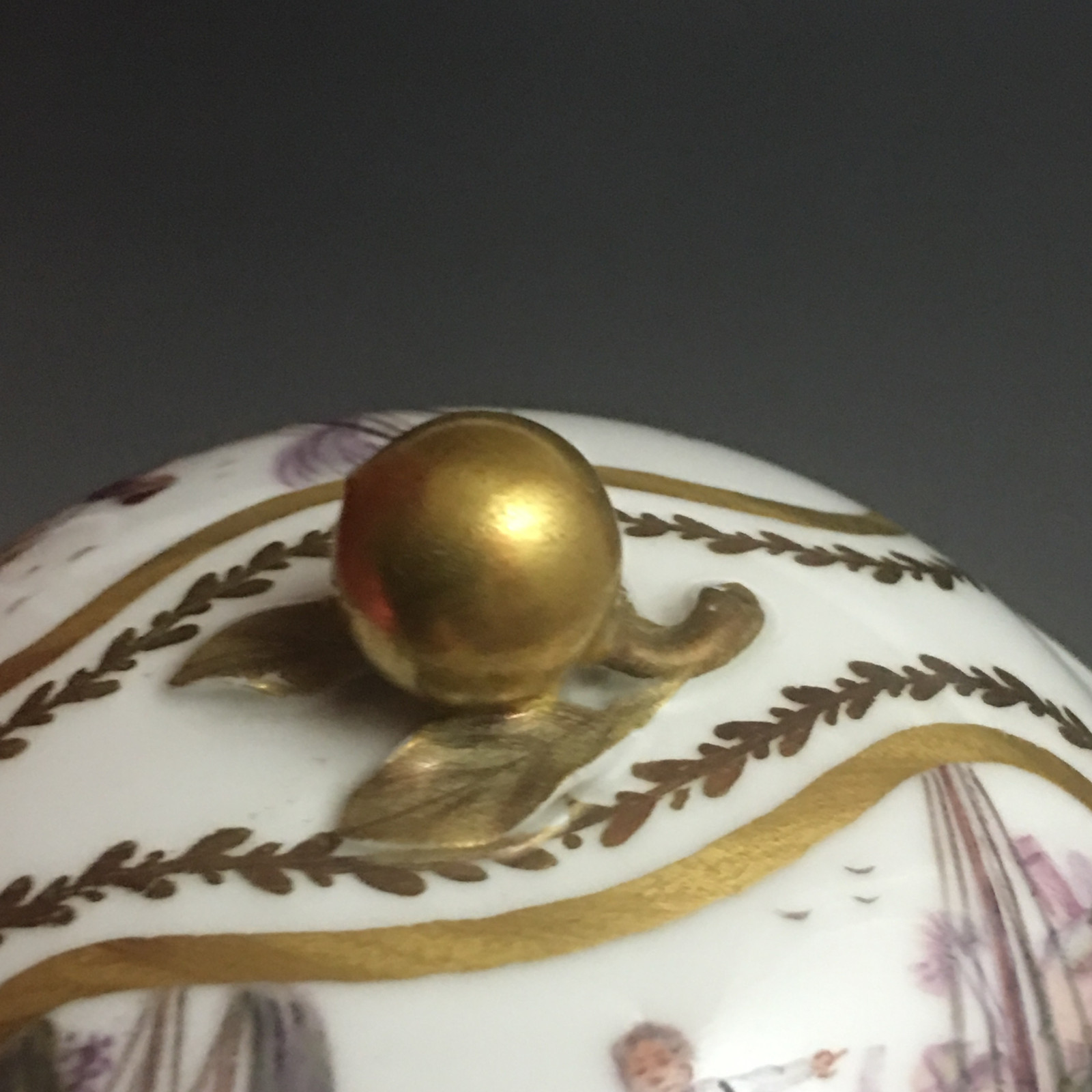 Sèvres - Sugar pot with port scene decoration - Eighteenth century