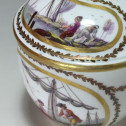 Sèvres - Sugar pot with port scene decoration - Eighteenth century