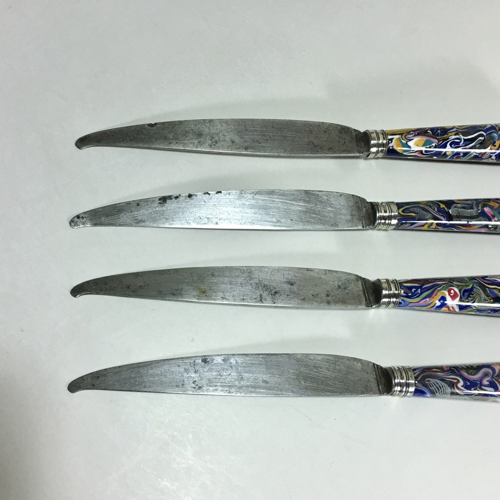 Four knives - "Millefiori" glass handles - Early eighteenth century