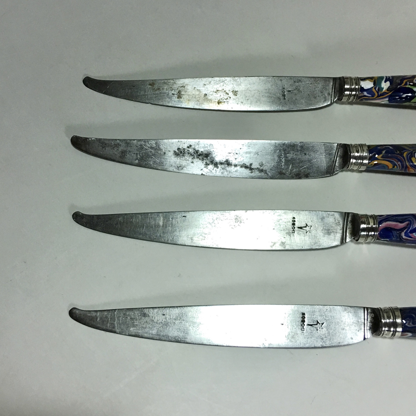 Four knives - "Millefiori" glass handles - Early eighteenth century