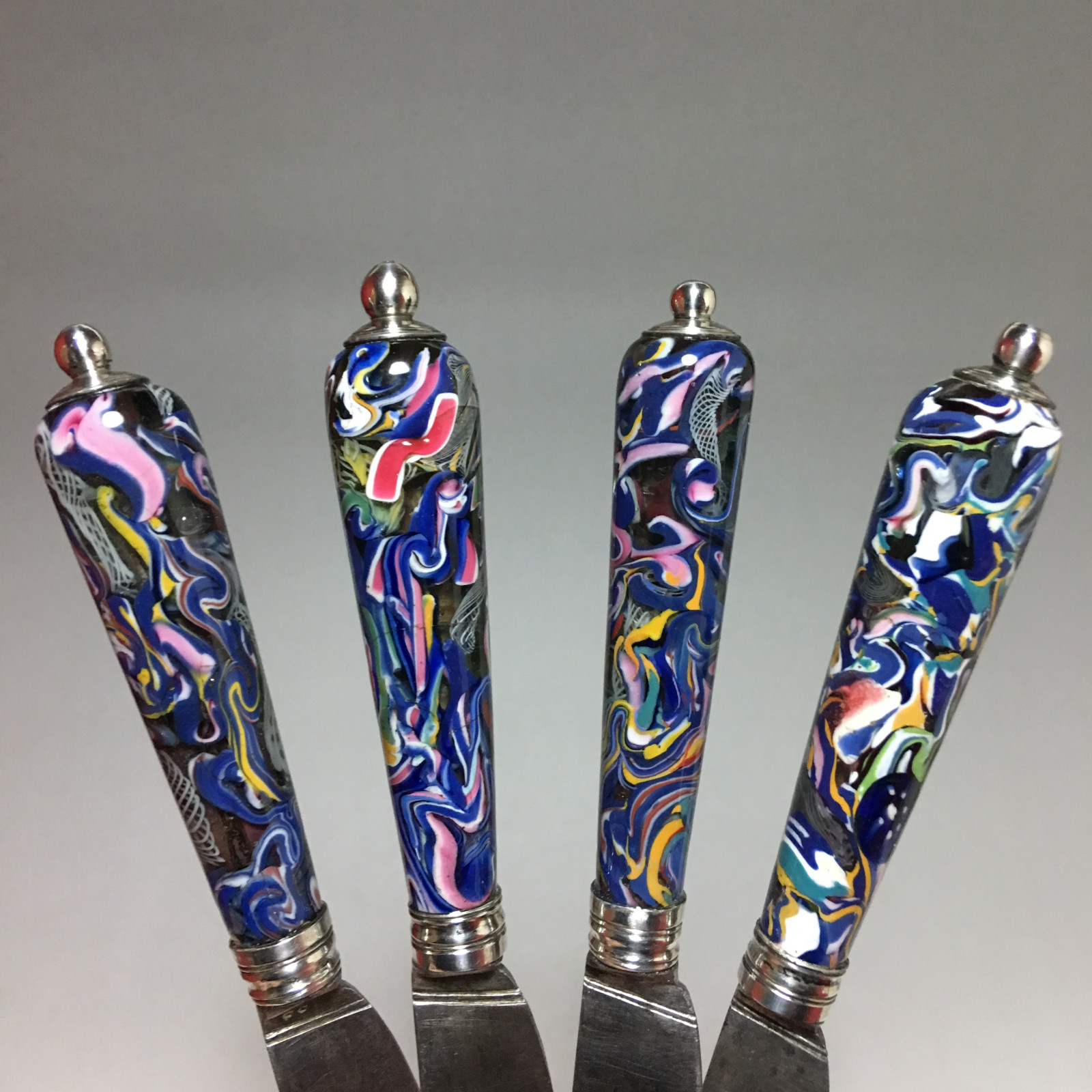 Four knives - "Millefiori" glass handles - Early eighteenth century