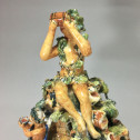 Fountain depicting Bacchus in majolica from Urbino, Patanazzi workshop circa 1580.