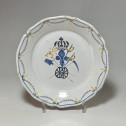 Nevers - Rare assiette décor dit "au tiers roulant" - XVIIIe siècle