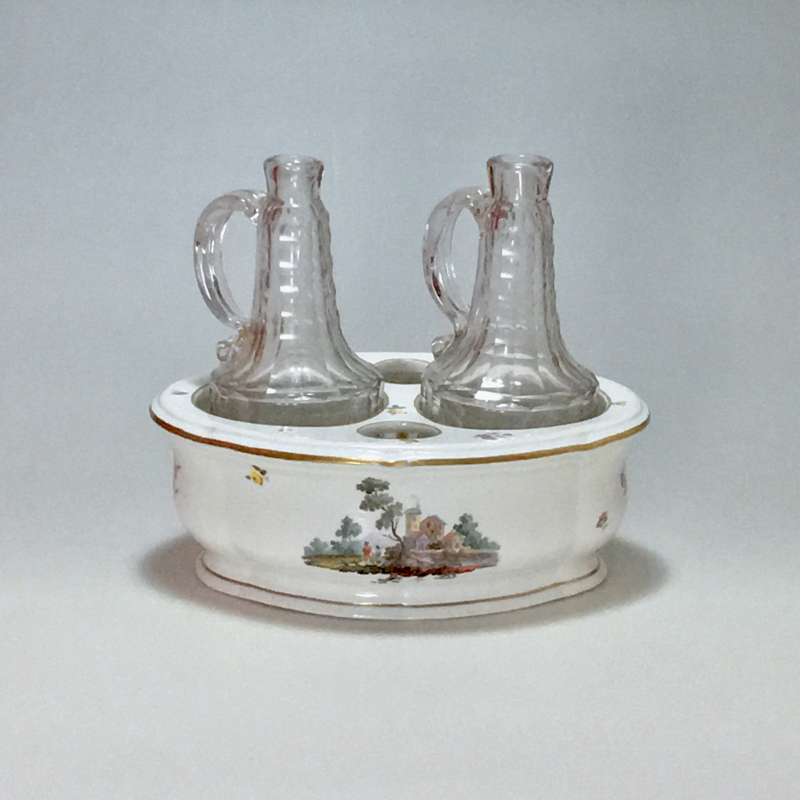 Frankenthal - Cruet set decorated with landscapes - 18th century