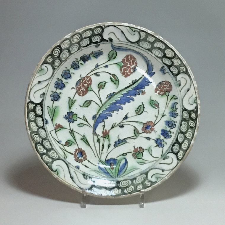 Iznik - Plat à la palme saz - Vers 1600