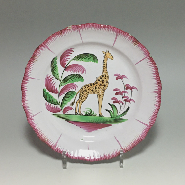 The islettes - Rare giraffe plate - Early Nineteenth century