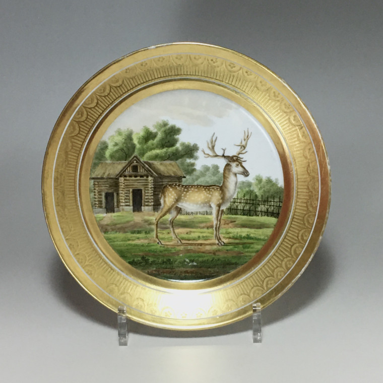 Paris - Three plates with animal decoration - first third of the nineteenth century