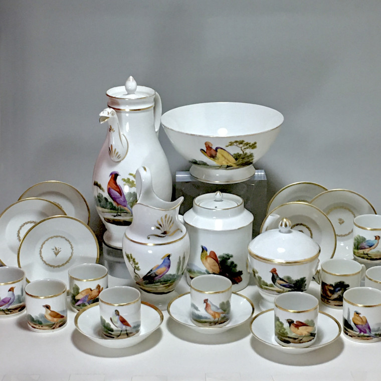 Paris - Service à thé et café à décor doiseaux - Époque empire