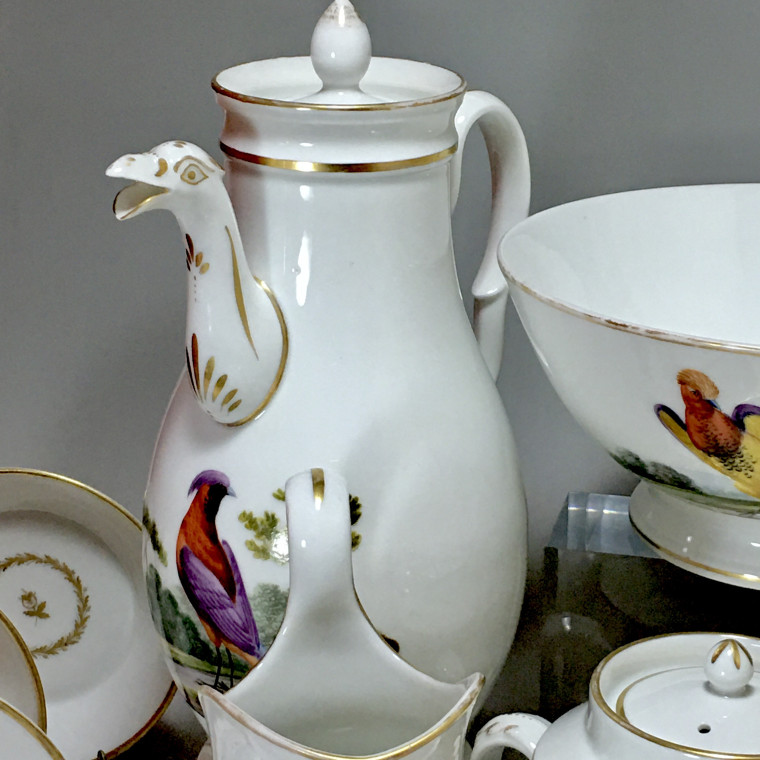 Paris - Tea and Coffee Service with Bird Decor - Empire Period
