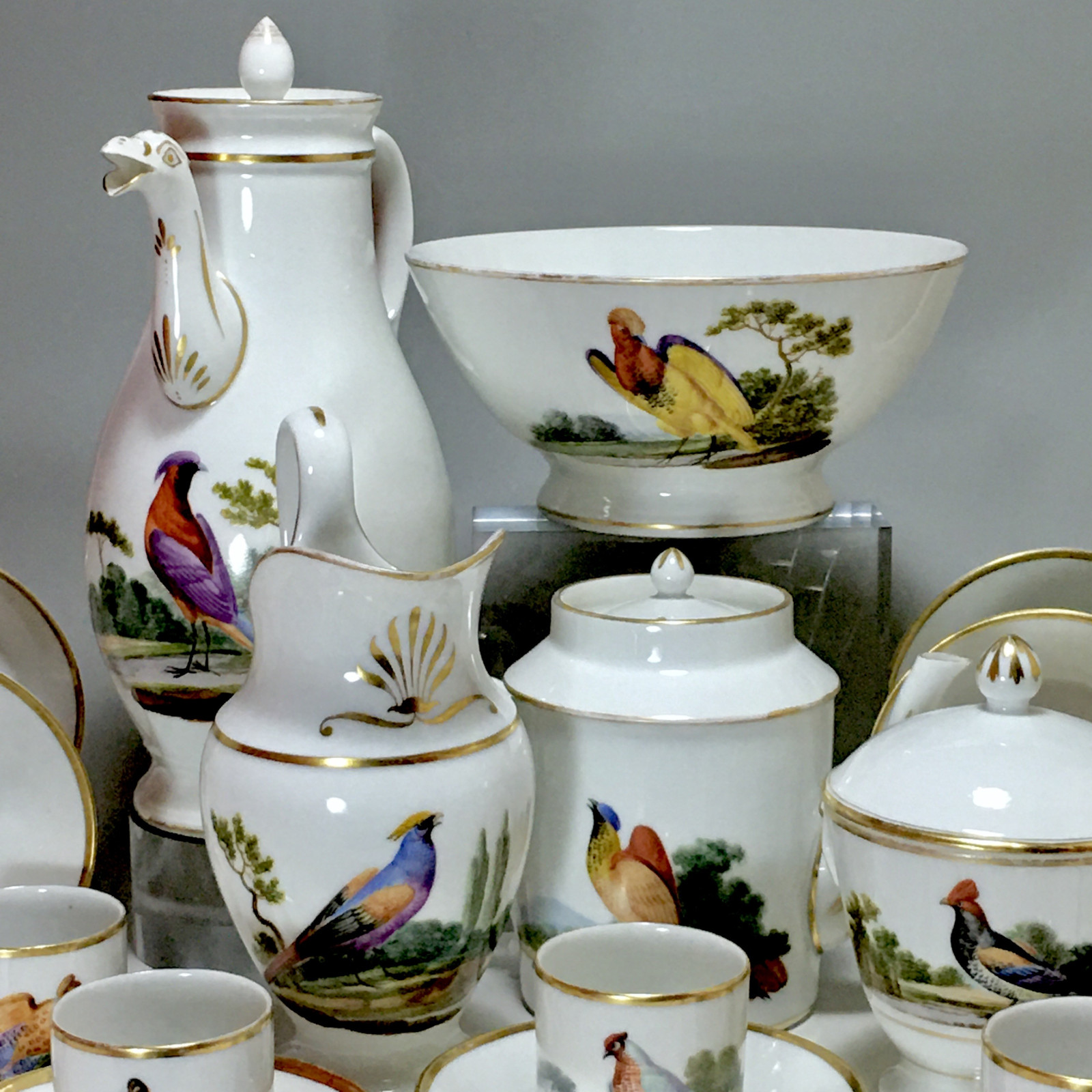 Paris - Service à thé et café à décor doiseaux - Époque empire