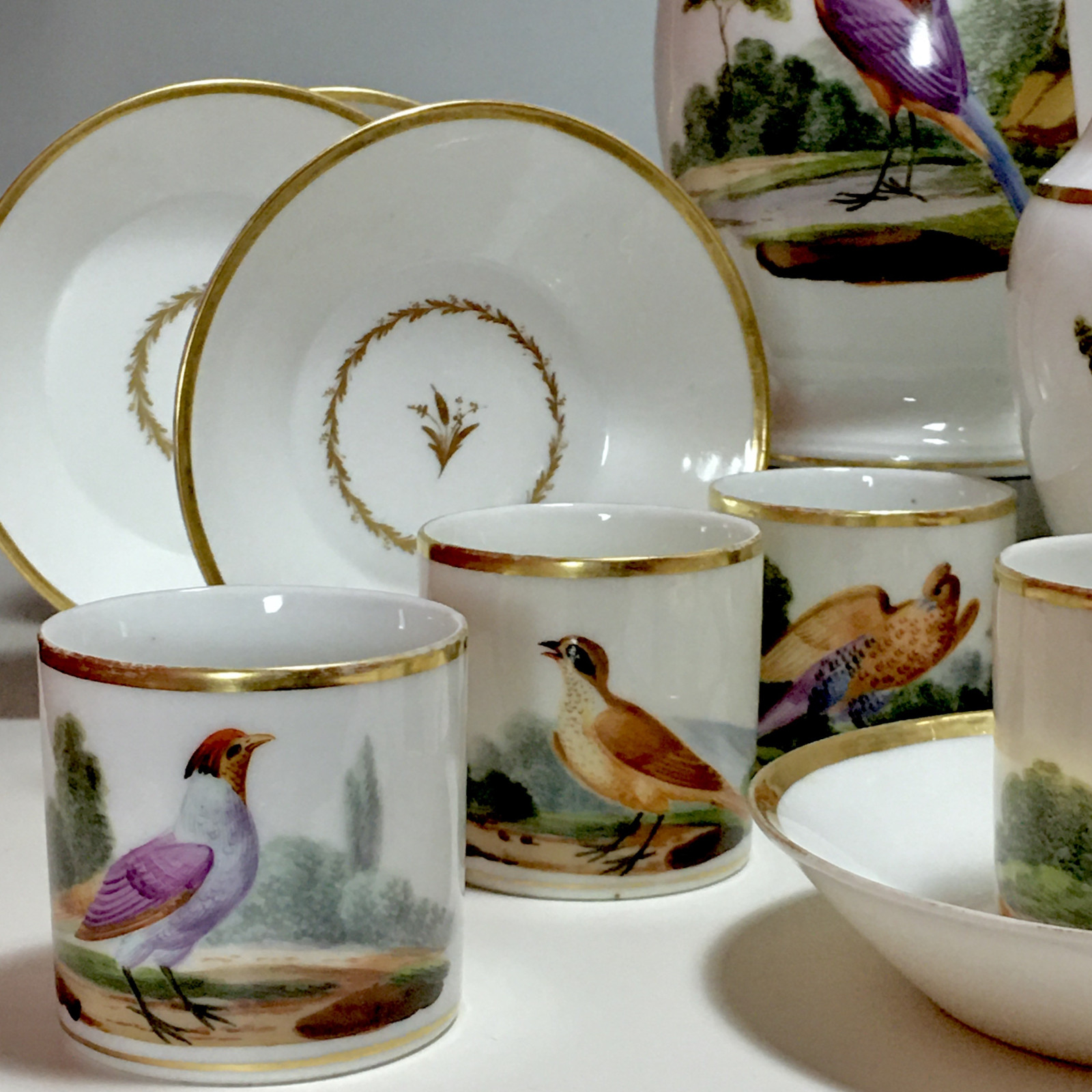 Paris - Service à thé et café à décor doiseaux - Époque empire