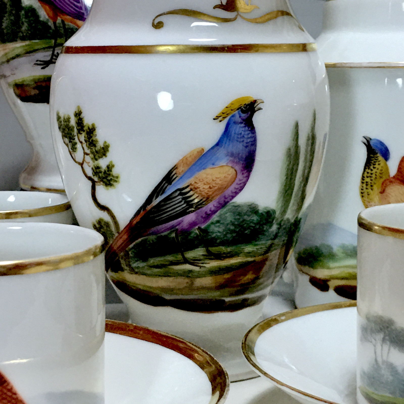 Paris - Tea and Coffee Service with Bird Decor - Empire Period