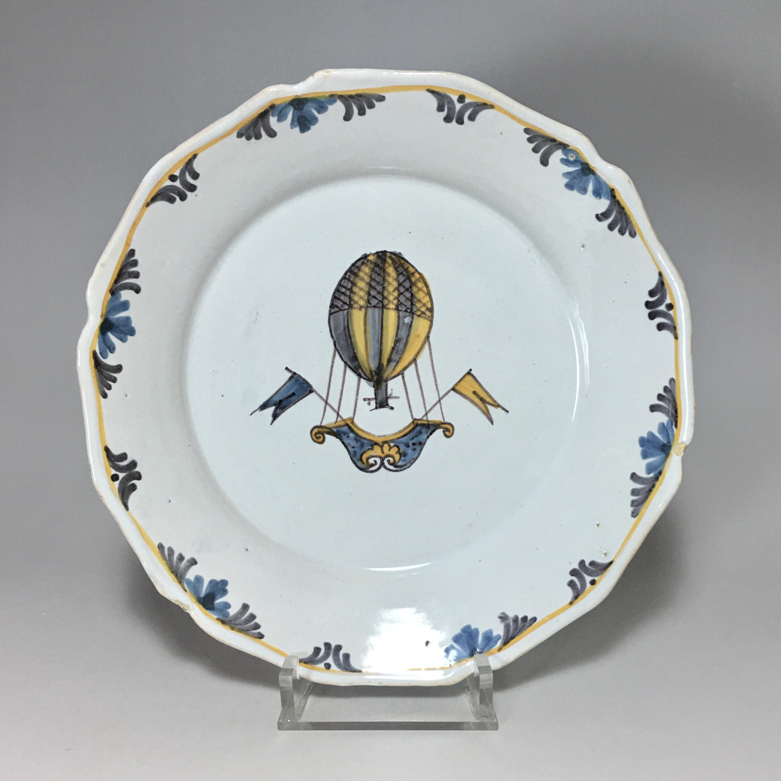 Nevers Balloon Plate - Eighteenth Century