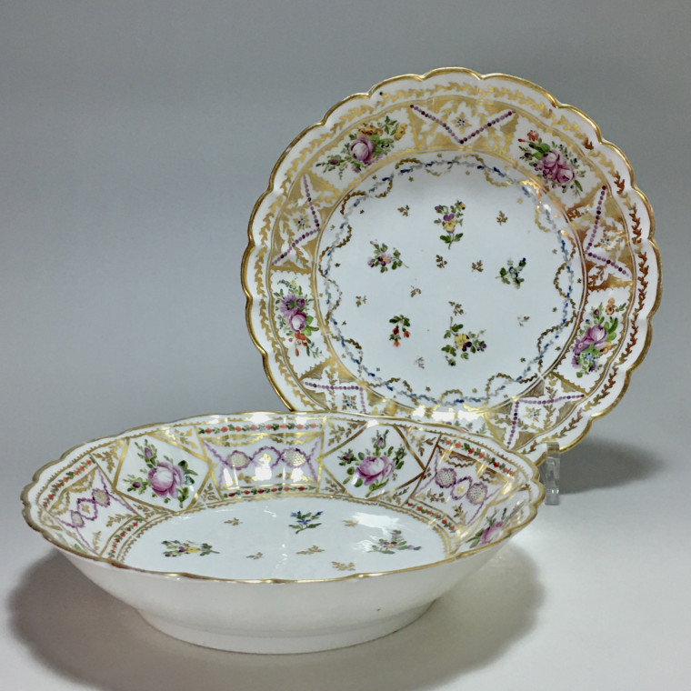 Bordeaux - Pair of Porcelain Jattes - Manufacture of Bordes Lands - Eighteenth Century