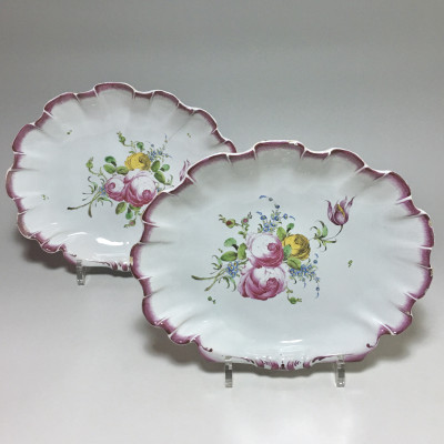 Meillonnas – Paire de compotiers en qualité fine – XVIIIe siècle