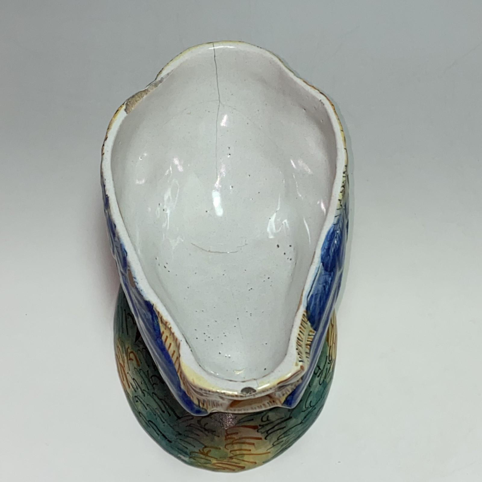 Pesaro (Italie) - Terrine en trompe-l’œil en faience polychrome figurant un coq - Vers 1800