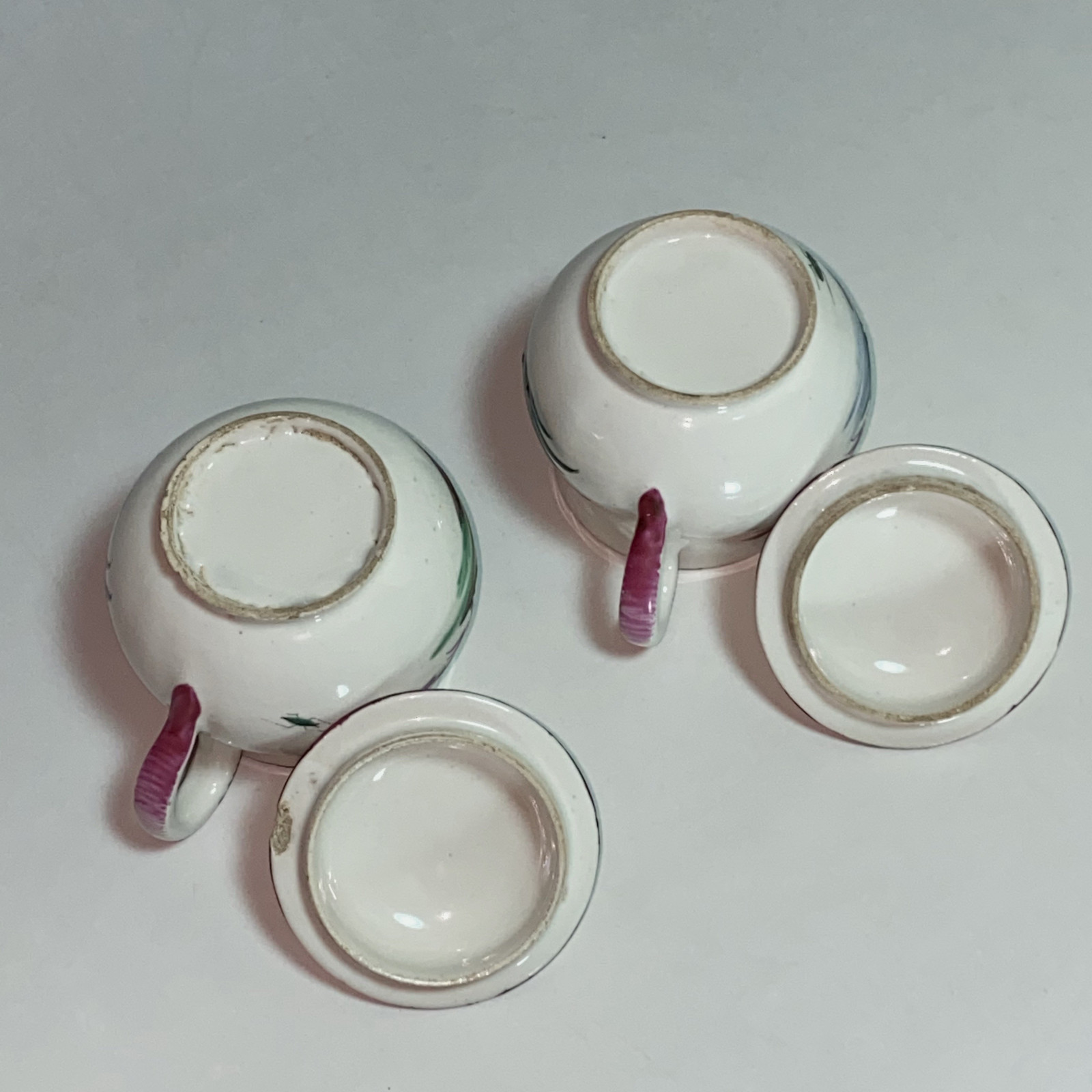 Lunéville - Pair of cream jars with Chinese decor - Eighteenth century