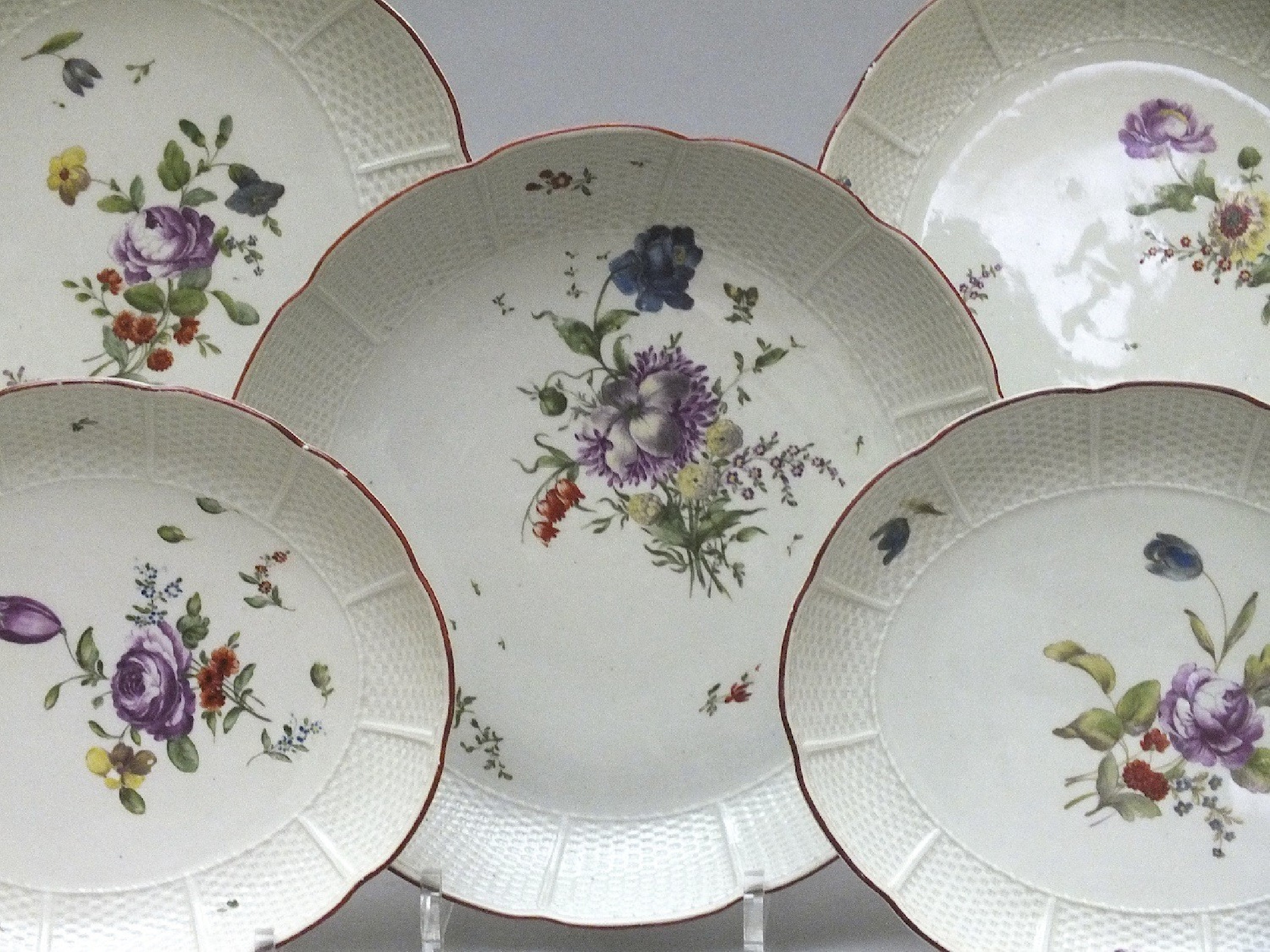 Ludwigsburg - 5 coupes et raviers - XVIIIe Siècle