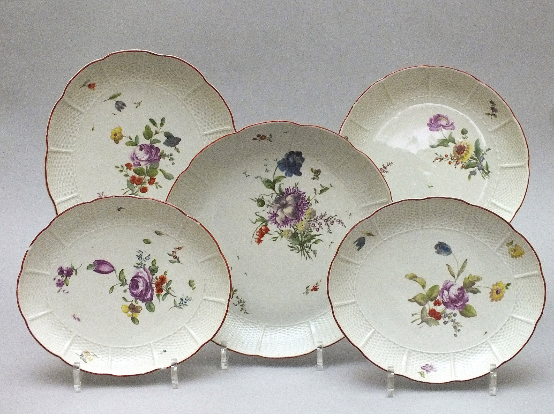 Ludwigsburg - 5 coupes et raviers - XVIIIe Siècle