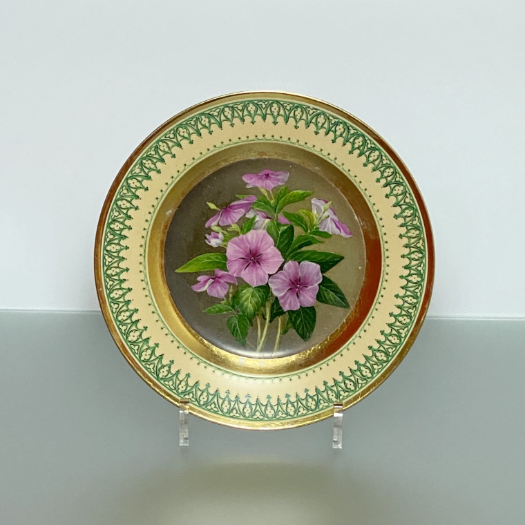 Paris - three plates with botanical decor - Early nineteenth century