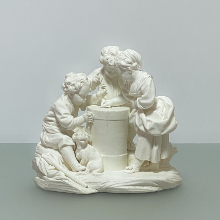 Sèvres – Paire de groupes en biscuit « Le tourniquet » et « La lanterne magique » - XVIIIe siècle