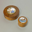 Rare Moustiers earthenware box with boxwood frame - Eighteenth century