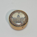 Circular ivory box decorated with a miniature depicting the flight of a hot air balloon - End of the eighteenth century