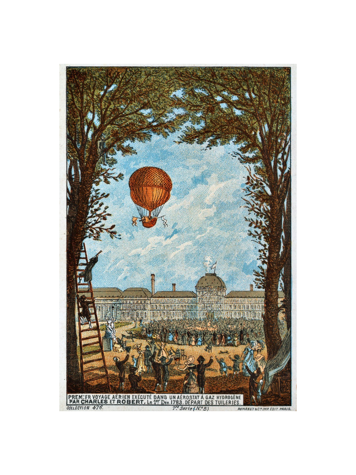 Circular ivory box decorated with a miniature depicting the flight of a hot air balloon - End of the eighteenth century