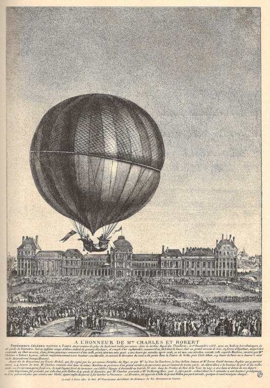Circular ivory box decorated with a miniature depicting the flight of a hot air balloon - End of the eighteenth century