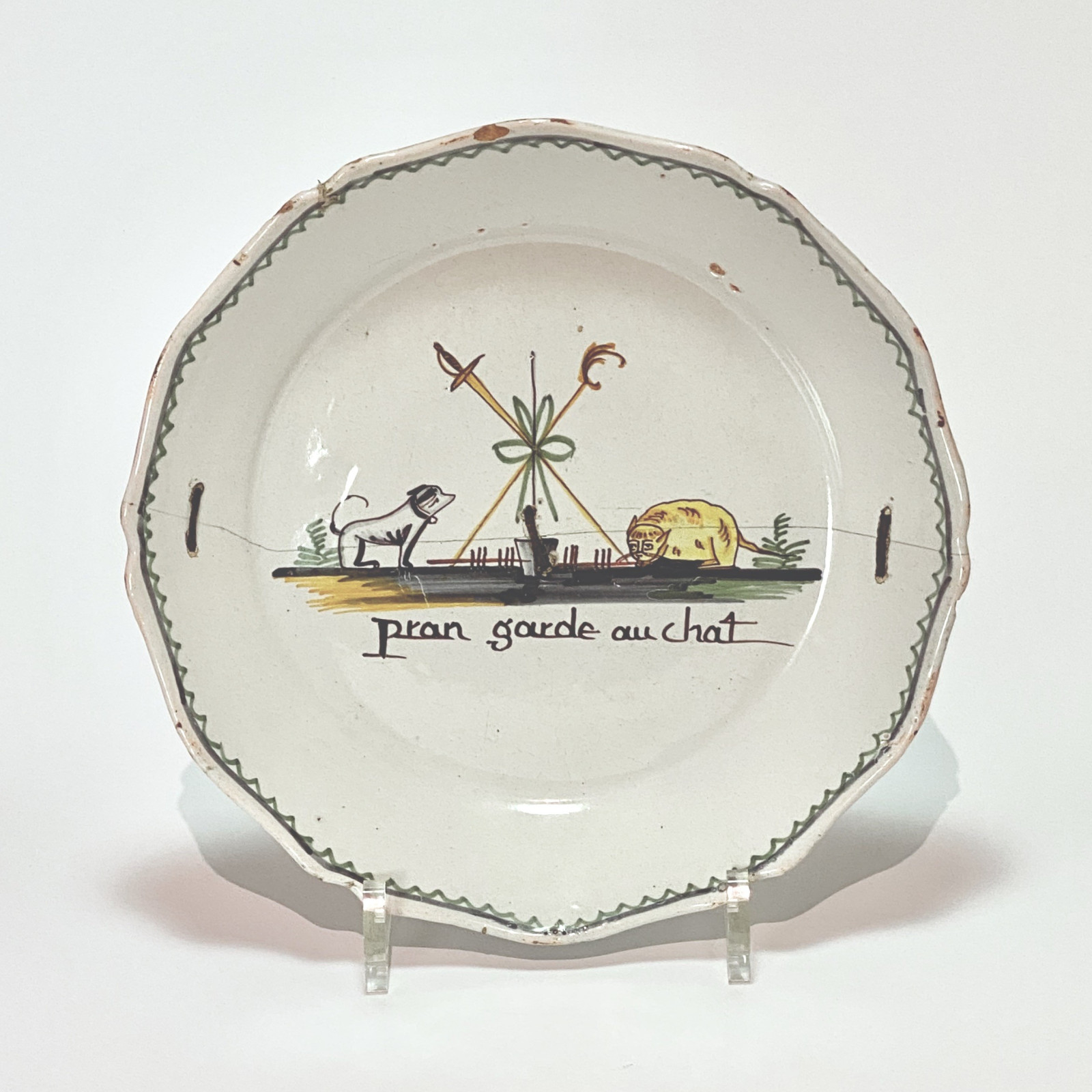 Nevers - Rare assiette à décor révolutionnaire - XVIIIe siècle