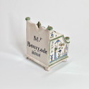 Rare patronymic writing case in earthenware attributed to Auvillar - Eighteenth century