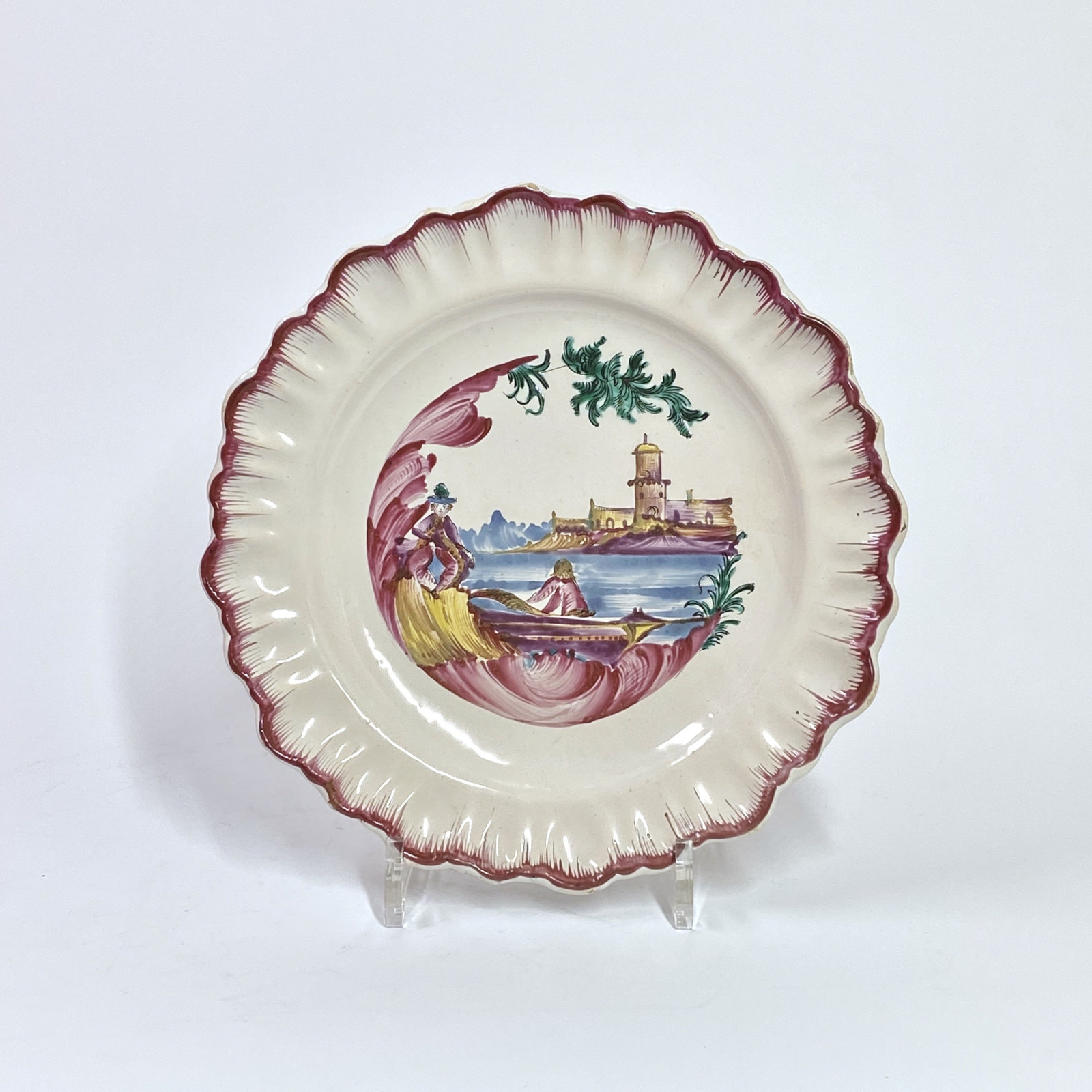 Moustiers earthenware plate - Manufacture de Ferrat - Eighteenth century