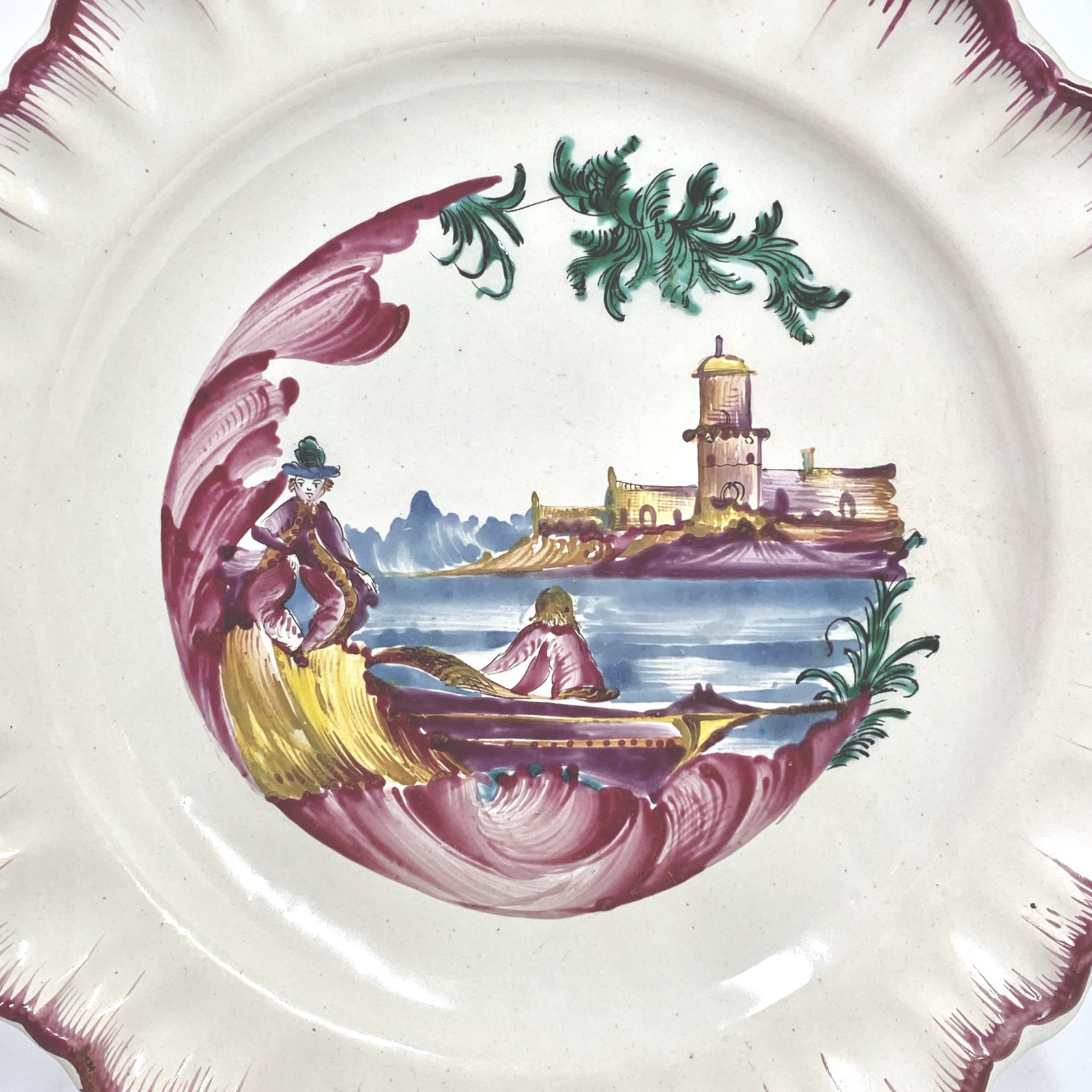 Moustiers earthenware plate - Manufacture de Ferrat - Eighteenth century