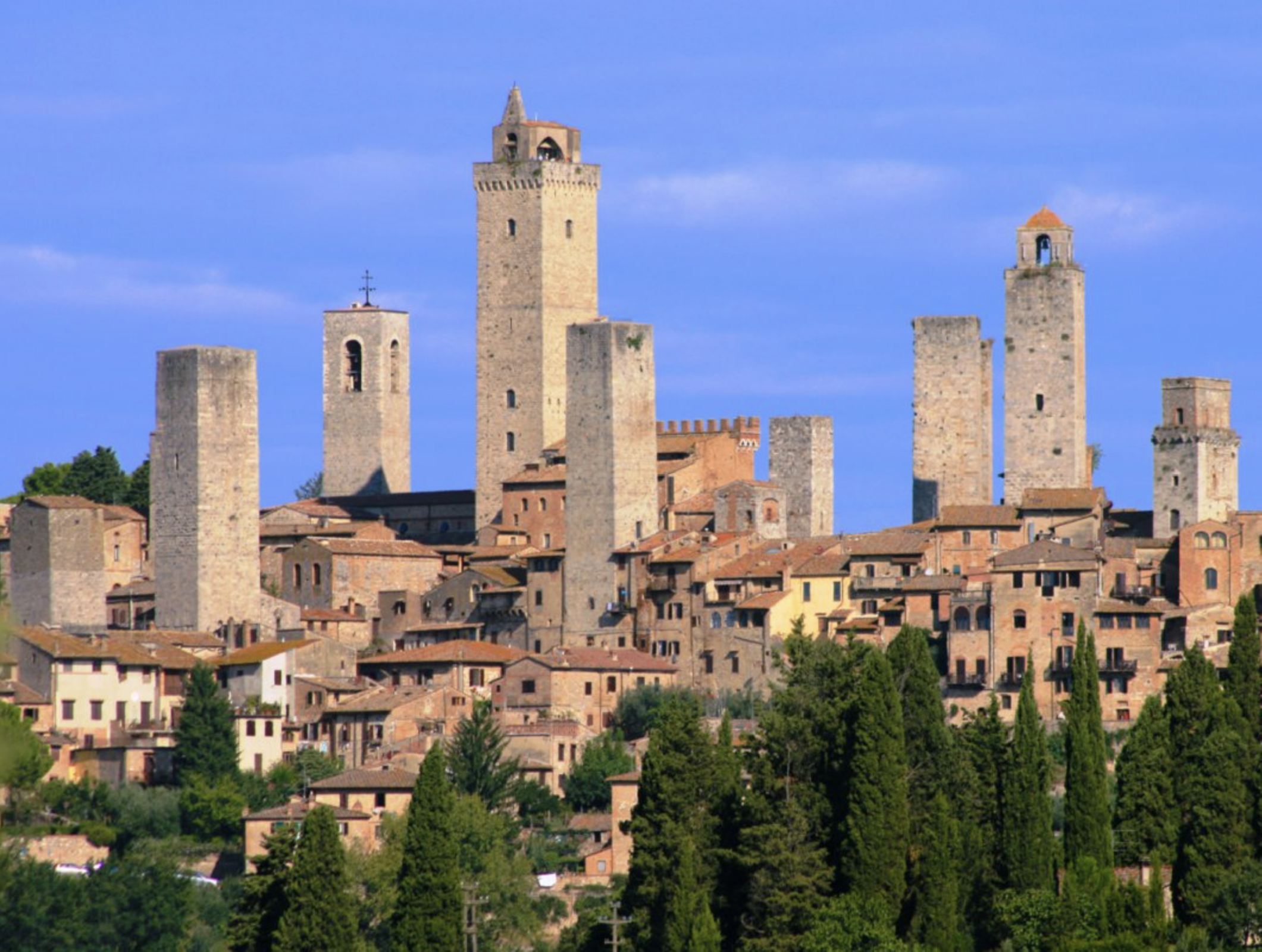 Montelupo - Exceptionnel grand plat figurant la ville de San Gimignano - XVIIe siècle
