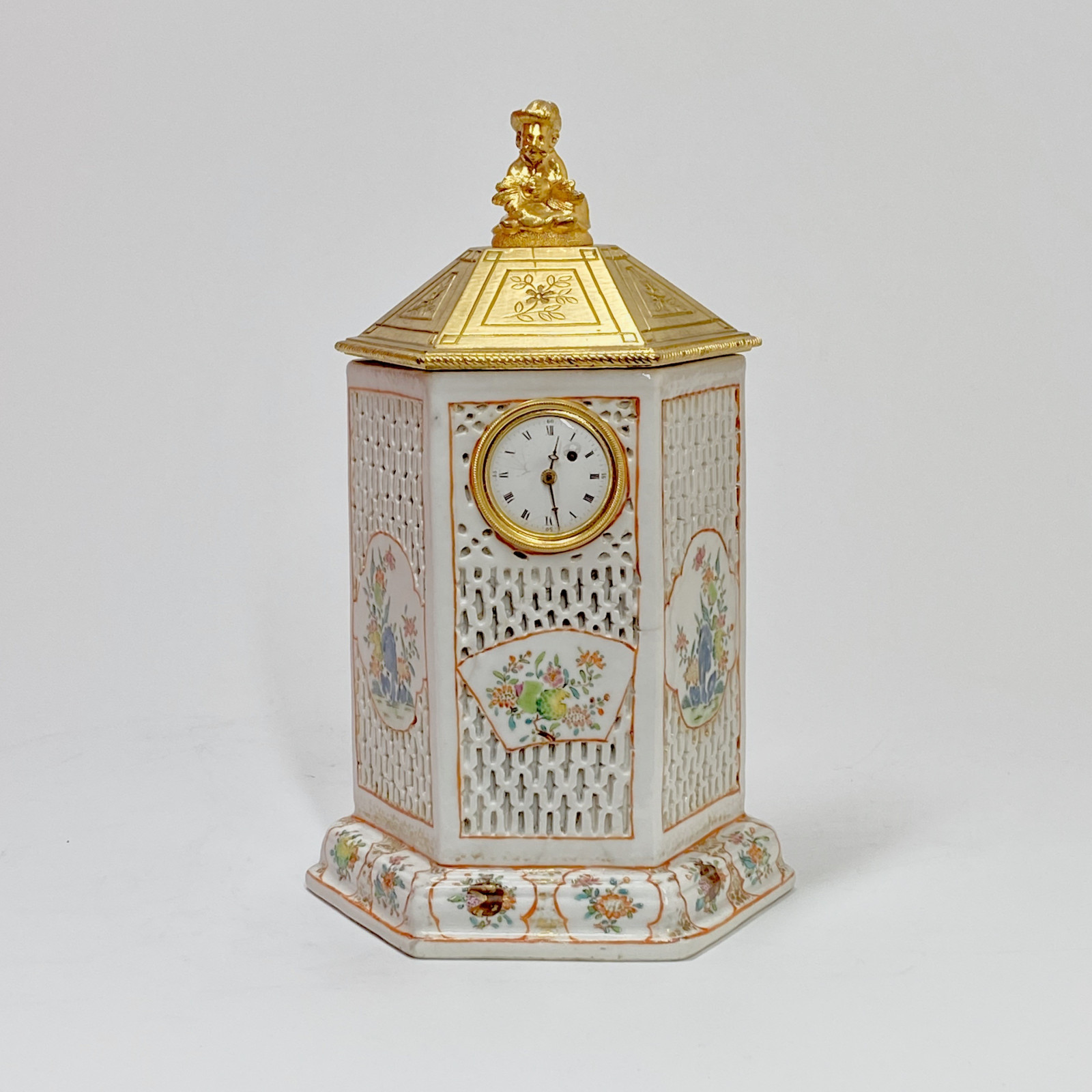 China - Small porcelain clock - Qianlong period (1736 - 1795)