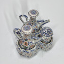 Delft - Rare porte-Huilier polychrome à trois compartiments - XVIIIe siècle